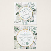 Smaragdgroen gouden cirkel loyaliteitskaart vierkante visitekaartjes (Voorkant /achterkant)