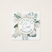 Smaragdgroen gouden cirkel loyaliteitskaart vierkante visitekaartjes (Voorkant)