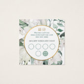 Smaragdgroen gouden cirkel loyaliteitskaart vierkante visitekaartjes (Achterkant)