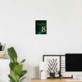 Smaragdgroen & Gouden Huwelijkstafel Nummer Poster (Thuiskantoor)