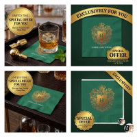 Smaragdgroen & Gouden Monogram Wapenschild Papier