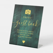 Smaragdgroen gouden schuur hout foto gastboek 