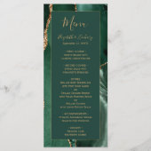 Smaragdgroen Gouden Script Bruiloftsmenu Menu (Voorkant)