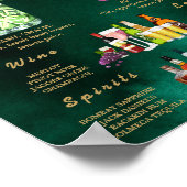 Smaragdgroen & Gouden Trouwbarmenu  Poster (Hoek)