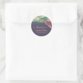 Smaragdgroen gouden waterverf script bedankt ronde sticker (Tas)