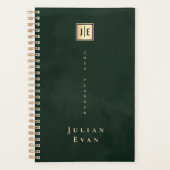  smaragdgroen goudmonogram niet gedateerd planner (Voorkant)