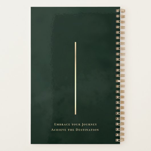  smaragdgroen goudmonogram niet gedateerd planner (Achterkant)