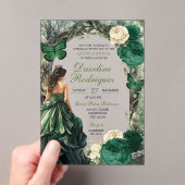 Smaragdgroen grillig bos Quinceanera Acryl Uitnodigingen (Insitu (Draagbaar))