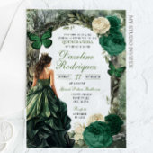Smaragdgroen grillig bos Quinceanera Acryl Uitnodigingen