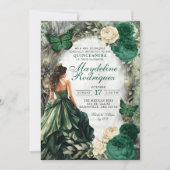 Smaragdgroen grillig bos Quinceanera Kaart (Voorkant)