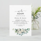 Smaragdgroen Groen "We Doen het Opnieuw" Huwelijks Kaart (Staand voorkant)