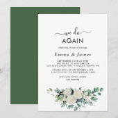 Smaragdgroen Groen "We Doen het Opnieuw" Huwelijks Kaart (Voorkant / Achterkant)