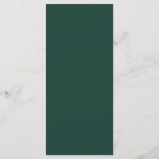Smaragdgroen Hart Script Trouwdiner Menu (Achterkant)