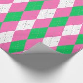 Smaragdgroen Heet Roze Dk Grijs Wit XL Argyle Cadeaupapier (Hoek)