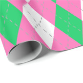 Smaragdgroen Heet Roze Dk Grijs Wit XL Argyle Cadeaupapier (Rol Hoek)