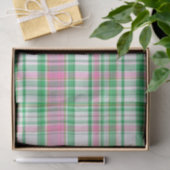 Smaragdgroen, heet roze, wit preppy Madras ruit Tissuepapier (Geschenk)