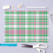 Smaragdgroen, heet roze, wit preppy Madras ruit Tissuepapier (Craft)
