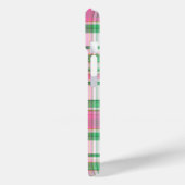 Smaragdgroen Heet Roze Witte Preppy Madras Monogra Case-Mate iPhone Case (Achterkant / Links)