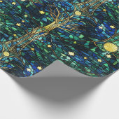 Smaragdgroen hemelboom Glas in lood Cadeaupapier (Hoek)