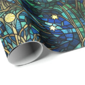 Smaragdgroen hemelboom Glas in lood Cadeaupapier (Rol Hoek)