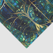 Smaragdgroen hemelboom Glas in lood Tissuepapier (Detail)