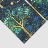 Smaragdgroen hemelboom Glas in lood Tissuepapier (Detail)