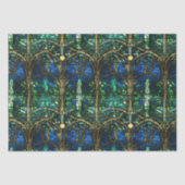Smaragdgroen hemelboom Glas in lood Tissuepapier (Voorkant)