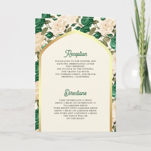 Smaragdgroen Ivoor Bloemen Alles in een Sikh bruil (Achterkant)