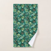 Smaragdgroen Klaver Bloempatroon Bad Handdoek (Handdoek)