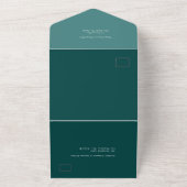 Smaragdgroen kustzeemarmer all in one uitnodiging (Buitenkant)