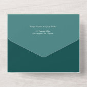 Smaragdgroen kustzeemarmer all in one uitnodiging (Achterkant)