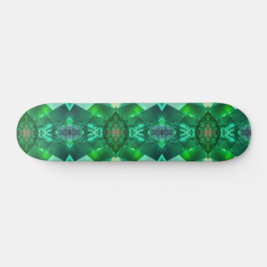 Smaragdgroen magisch mystiek geometrisch patroon persoonlijk skateboard (Horizontaal)