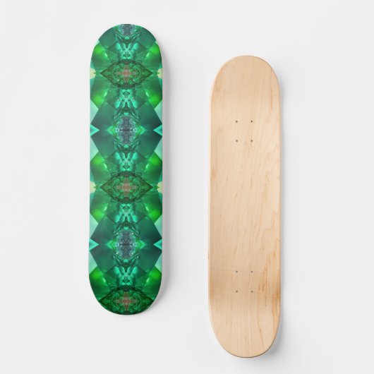 Smaragdgroen magisch mystiek geometrisch patroon persoonlijk skateboard (Voorkant)