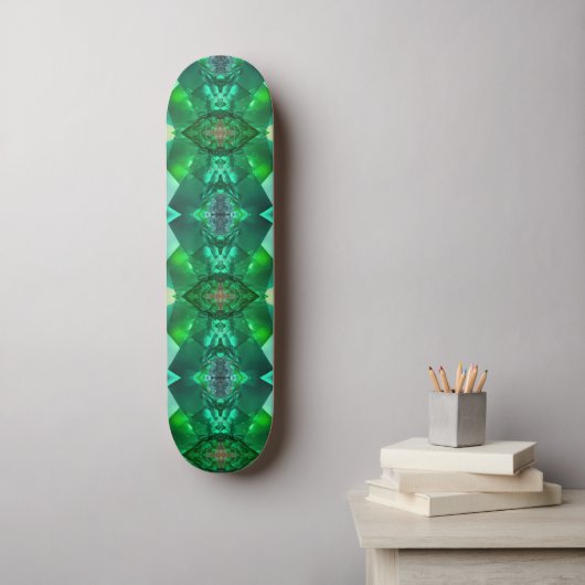 Smaragdgroen magisch mystiek geometrisch patroon persoonlijk skateboard (Muurkunst)
