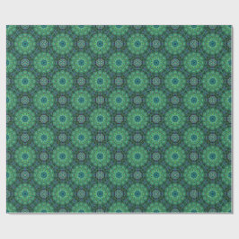 Smaragdgroen mandala-ontwerp cadeaupapier