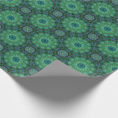 Smaragdgroen mandala-ontwerp cadeaupapier (Hoek)