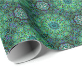 Smaragdgroen mandala-ontwerp cadeaupapier (Rol Hoek)