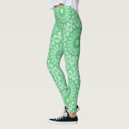 Smaragdgroen Mandala Patroon Leggings