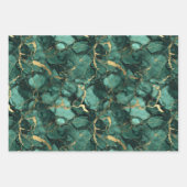 Smaragdgroen marmer met goud inpakpapier vel (Voorkant 2)