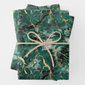 Smaragdgroen marmer met goud inpakpapier vel (In situ)