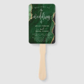 Smaragdgroen minimaal huwelijksprogramma handwaaier (Voorkant)