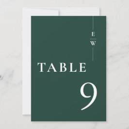 Smaragdgroen Minimalistisch Monogram Tafelnummer