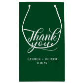 Smaragdgroen | Minimalistische trouw bedankbrief Klein Cadeauzakje (Achterkant)