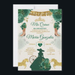 Smaragdgroen Mis Quince 15 Anos Gouden Kroon Kaart<br><div class="desc">Quinceañera Emerald Groen Goud Kroon Uitnodiging Mis Quince 15 Anos,  16e Verjaardag, </div>