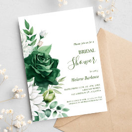 Smaragdgroen Modern Elegant Bloemen Vrijgezellenfe Kaart