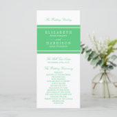 Smaragdgroen Modern huwelijksprogramma Programmakaart (Staand voorkant)