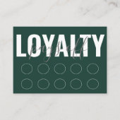 Smaragdgroen Modern Minimalistisch punch script Klantenkaartje (Voorkant)