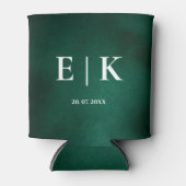 Smaragdgroen Monogram Blikjeskoeler (Voorkant)