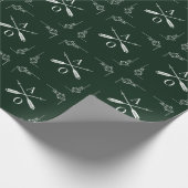 Smaragdgroen Monogram en pijlen Cadeaupapier (Hoek)