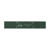 Smaragdgroen Monogram en pijlen Uitnodigingen Wikkel (Vlak)